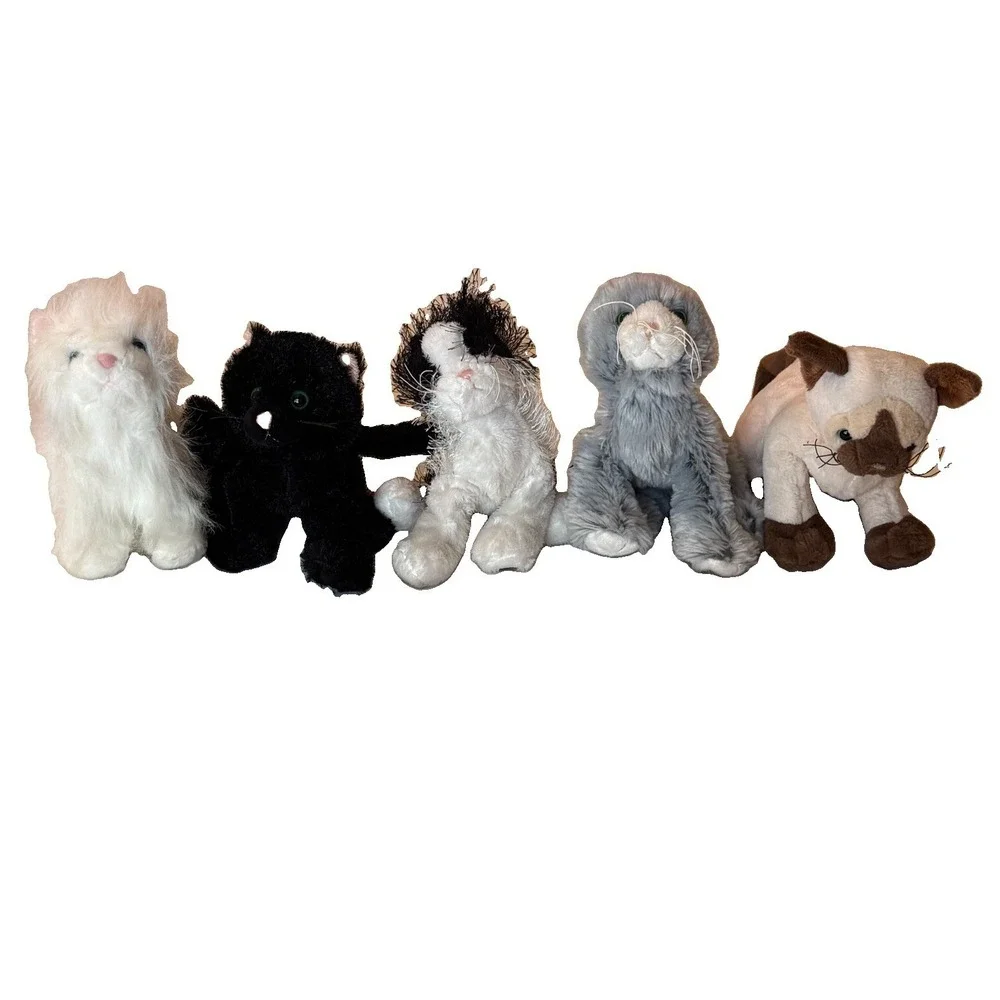 Ganz Webkinz Cats Bundle Persian Siamese Black Cat Gray Cat Plush No Codes